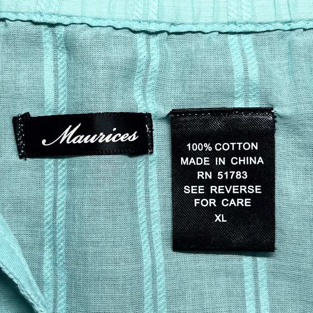 Maurices Cami Tank Top Women XL Light Blue Cotton Peplum Boho Peasant Y2K Airy - Picture 6 of 9